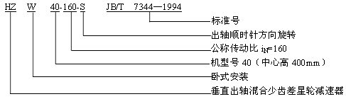 HZ系列垂直出軸混合少齒差星輪減速器(JB-T7344-1994)